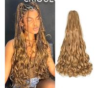 French Curls Braiding Hair 8 Pcs Pre Stretch Curly Crochet Braiding Hair