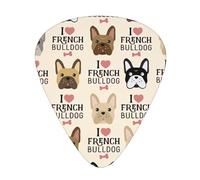 French Dog - 12 púas de guitarra, 3 grosores, incluye 0,46 mm, 0,71 mm, 0,96 mm, con caja de almacenamiento organizadora