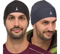 French Fitness Revolution - Gorro para Correr, Forro de Casco para el Running - Retención Térmica Óptima y Absorción de la Humedad - Ideal para Llevar Debajo del Casco - 2Pack - Black & Gray