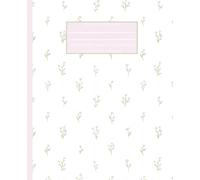 French Floral Notebook - Pink Rosebud on White | Elegant Feminine Journal for Notes, Journaling & Lists | Vintage Parisian Aesthetic Design | 100 Pages, Wide Ruled, 7.5 x 9.25