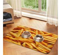 French Fries Burger Fast Food,Waterproof Pet Feeding Mat,PU Leather Placemats for Cat Dog Water Bowl,Food Mats,40x60cm