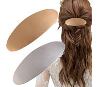French Hair Clips, Metal Oval Barrettes, 3.15x1.18in Elegant Wedding Hair Accessories, Classic Gold Silver Finish, Strong Secure Grip for Women Girls Prom Formal Events Daily Use
