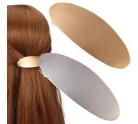 French Hair Clips, Reusable Gold & Silver Metal Oval Barrettes, 3,15 x 1,18 pulgadas Elegant Hair Accessories for Weddings, Proms, Formal Events and Daily Wear