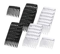 French Hair Comb Set, 24-Piece French Hair Combs, Decorative Side Hair Combs, Black and Clear Hair Combs, Wedding Hair Accessories, Daily Styling Hair Combs, Women's Hair Comb Accessories