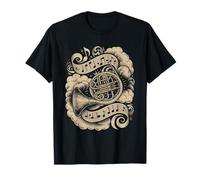 French Horn Musical Notes Classical Orchestra Camiseta