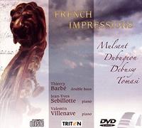 French Impresions : Sonates & concerto pour contrebasse et piano. Barbé, Sebillotte, Villenave.