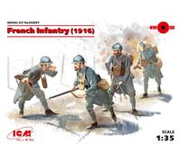 French Infantry (1916) (4 Figures) (100% New Moldes) 1 :3 5 Plástico Modelo Kit