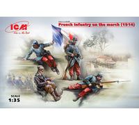 French Infantry On The March (1914) 4 Figuras 1:35 Kit Plástico