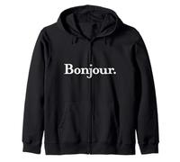 French Language Writing & Sayings: Bonjour Sudadera con Capucha