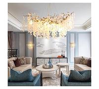 French Light Luxury Living Room American Creative Art Bedroom Modern Branch Lamp All Copper Dining Room Crystal Chandelie Modern LED Chandelier (Warm White L1500xW700xH650mm)
