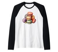 French Macaron Design Womens Baking Graphic For Mom Camiseta Manga Raglan