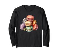 French Macaron Design Womens Baking Graphic For Mom Manga Larga