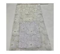 French Mesh Lace Beads Fabric White Tulle Wedding Party Dresses For Women(LX6206,4 Yard)