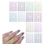 French Nail Strips,French Tip Soft -Solid Nail Strips,French Manicure Stencil In Half-Moon Shaped,French Tip Stickers French Manicure Stickers,gradient Color, Adhesive Nail Wraps Easy Apply