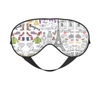 French Paris Tour - Antifaz para dormir con bloqueo de luz, ajustable, cómoda, suave, reversible, para dormir