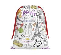 French Paris Tour - Bolsas de regalo con cordón para Navidad, fiestas de vacaciones, varios tamaños