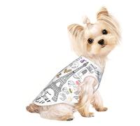 French Paris Tour - Camiseta sin mangas con estampado de la Torre Eiffel, para perros y gatos, ropa de moda para mascotas para uso en interiores y exteriores