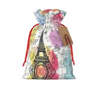 French Paris Tour Eiffel Tower - Bolsa de regalo de arpillera con cordón, bolsa de regalo de tela versátil, ideal para regalos de Navidad y mucho más