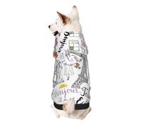 French Paris Tour - Sudadera con capucha para perros pequeños, cálida, suave y transpirable, fácil de llevar, abrigo de invierno para mascotas