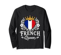 French Queen France Flag Proud French Woman Manga Larga