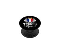 French Queen France Flag Proud French Woman PopSockets PopGrip Adhesivo