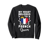 French Queen French Wife Girlfriend France Flag Sudadera