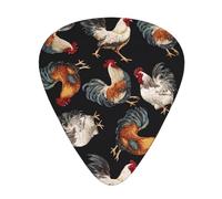 French Roosters - 12 púas de guitarra, 3 grosores, incluye 0,46 mm, 0,71 mm, 0,96 mm, con caja de almacenamiento organizadora