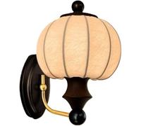 French Rustic Style White Silk Lampshade Wall Sconce Retro Solid Wood Frame Curved Arm Wall Mounted Light Creative Soft Glow Wall Lamp for Reading Bedroom Living Room