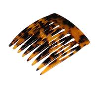 French Side Combs - 2.28x2.68in Acrylic French Hair Comb For Buns & Updos | Wide Tooth Hairs Clip For Frizz Control | Retro Leopard Print Hair Accessory For Wedding, Daily Styling