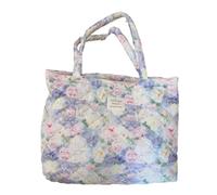 French Styles - Bolsa de hombro acolchada para mujer, gran capacidad, para compras, escuela, moda, Pintura al óleo púrpura B, Medium