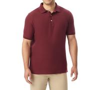French Toast Boys' Short Sleeve Pique Polo Shirt (Standard & Husky), Burgundy, XX-Large