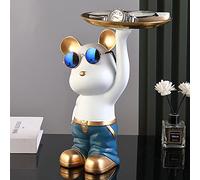 French Tray Decoration Statue, Cool Key Bowl, Table Decoration, Jewelry Storage Box Key Bowl, Resin,Blue D