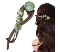 French Twist Hair Barrette (Pearl Decor) - Non Slip Jaw Clip For Thick Hair | Elegant Retro Banana Haîr Clip | Fashion Ponytail Holder For Women Grandma Mom Wife Daughter