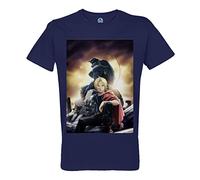 French Unicorn Camiseta Hombre Cuello Redondo Algodón Orgánico Full Metal Alchemist Brotherhood Eward Elric Manga, azul, S