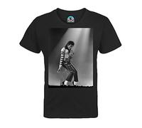 French Unicorn - Camiseta infantil mixta Michael Jackson foto concierto blanco y negro cantante Pop Star Celebrite, Negro , 6 años