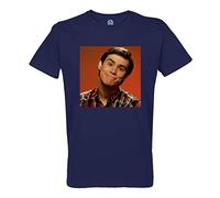 French Unicorn Camiseta para hombre, cuello redondo, algodón, orgánico, Jim Carrey, joven, actor, foto vintage 90's Cinema, azul, M