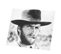 French Unicorn - Lienzo decorativo (48 x 40 cm), diseño de cowboy con texto en inglés "Western Clint Eastwood"