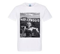 French Unicorn Marilyn Monroe Hollywood - Camiseta para hombre, cuello redondo, algodón orgánico, diseño vintage, blanco, XL