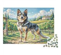 French Wolf Dog 1000Pc Rompecabezas para Hombres y Mujeres Perro Parado en Viñedo Regalo Divertido y Actividad en el Hogar | Decoración de Pared 70x50cm/1000pcs