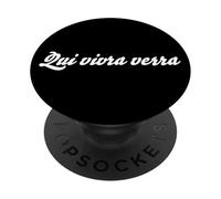 French Writing & Sayings: Qui vivra Verra French Word PopSockets PopGrip Adhesivo