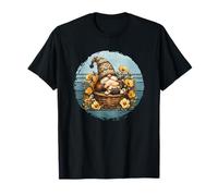 Frenchie Dad Gnome On Retro Sunset For Garden Lover Dog Mom Camiseta