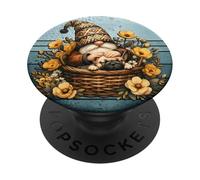 Frenchie Dad Gnome On Retro Sunset For Garden Lover Dog Mom PopSockets PopGrip Adhesivo