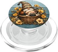 Frenchie Dad Gnome On Retro Sunset For Garden Lover Dog Mom PopSockets PopGrip para MagSafe