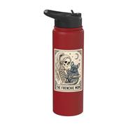 Frenchie Dog Mom Tarot Card French Bulldog Skeleton Mom Meme Stainless Steel Insulated Water Bottle