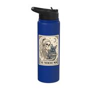 Frenchie Dog Mom Tarot Card French Bulldog Skeleton Mom Meme Stainless Steel Insulated Water Bottle
