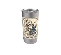 Frenchie Dog Mom Tarot Card French Bulldog Skeleton Mom Meme Vaso térmico de acero inoxidable de doble pared