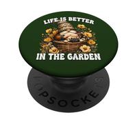 Frenchie Grandpa Gnome For Mom Life Is Better In The Garden PopSockets PopGrip Adhesivo