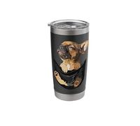 Frenchie In Pocket Bulldog Francés Mamá Papá Amante de los Perros Vaso térmico de acero inoxidable de doble pared