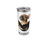 Frenchie In Pocket Bulldog Francés Mamá Papá Amante de los Perros Vaso térmico de acero inoxidable de doble pared