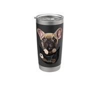 Frenchie in Pocket Frenchie Dog Lover Bulldog francés Vaso térmico de acero inoxidable de doble pared
